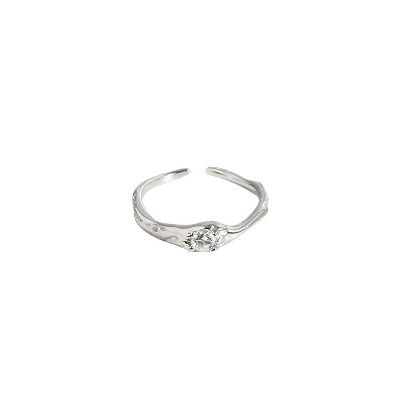 Damen Offener Ring mit kunstvollem Design und funkelndem Kristall Shop Nory