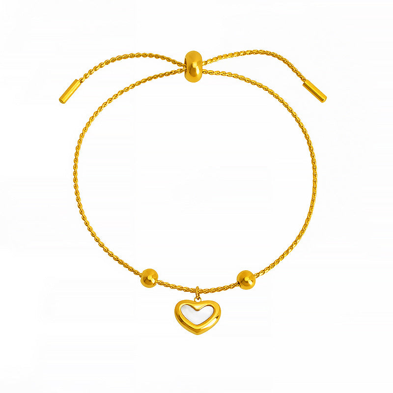 Damen Armband mit zierlichem Herzanhänger und verstellbarem Design Shop Nory