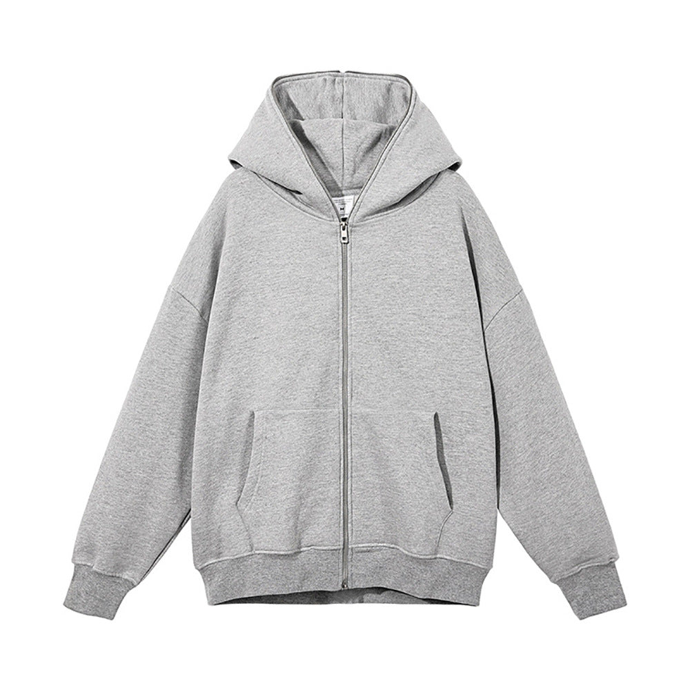 Unisex nan Kapuzenjacke mit durchgehendem Reißverschluss, doppellagiger Kapuze und Kängurutaschen Shop Nory