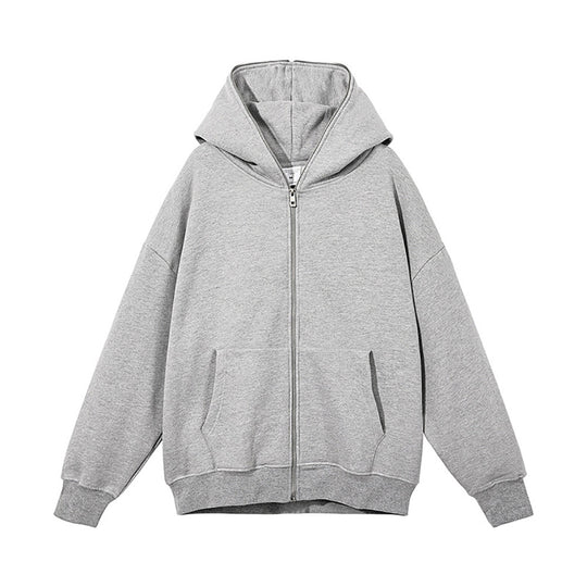 Unisex nan Kapuzenjacke mit durchgehendem Reißverschluss, doppellagiger Kapuze und Kängurutaschen Shop Nory