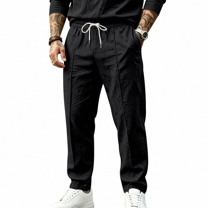 Herren Leichte Tapered-Jogginghose mit Bundfalten, elastischem Tunnelzug und Seitentaschen Shop Nory