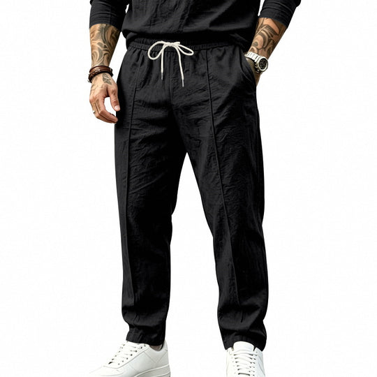 Herren Leichte Tapered-Jogginghose mit Bundfalten, elastischem Tunnelzug und Seitentaschen Shop Nory