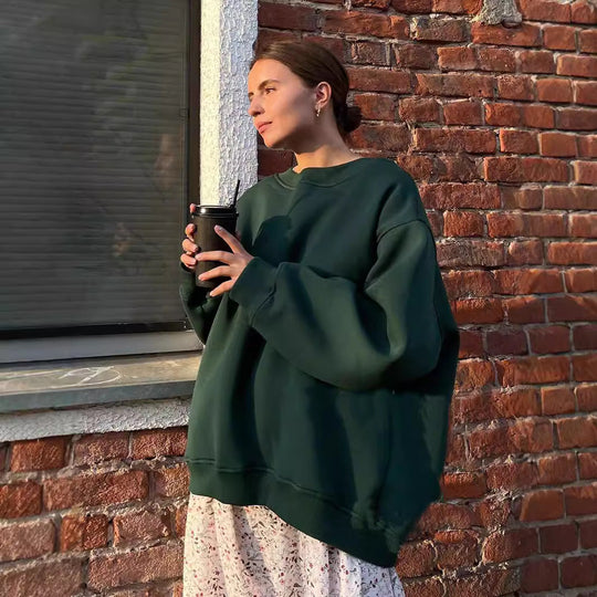Damen Oversized Sweatshirt im lässigen Stil mit übergroßen Ärmeln und elastischen Bündchen