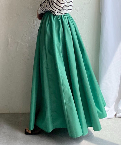 Damen Eleganter Teller‑Maxirock mit hohem Bund, versteckten Eingrifftaschen und verstärktem Saum Shop Nory