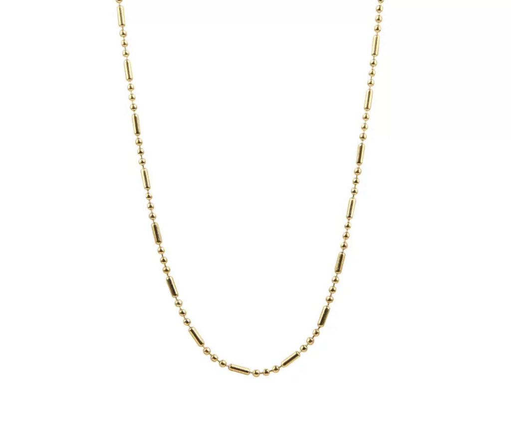 Damen Elegante Goldperlen- und Röhrenketten-Halskette Shop Nory
