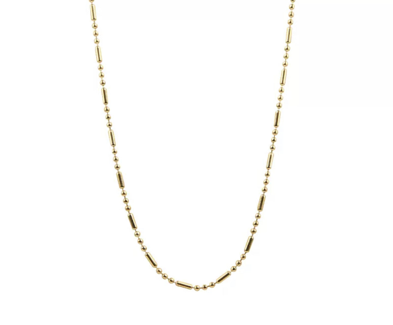 Damen Elegante Goldperlen- und Röhrenketten-Halskette Shop Nory