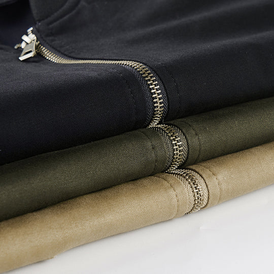 Herren Canvas-Bomberjacke im Utility-Fieldstil mit Ärmeltasche, Pattentaschen und geripptem Bund Shop Nory