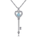 Damen Herzschlüssel Anhänger aus hochwertigem Edelstahl mit funkelnden Zirkonia Shop Nory
