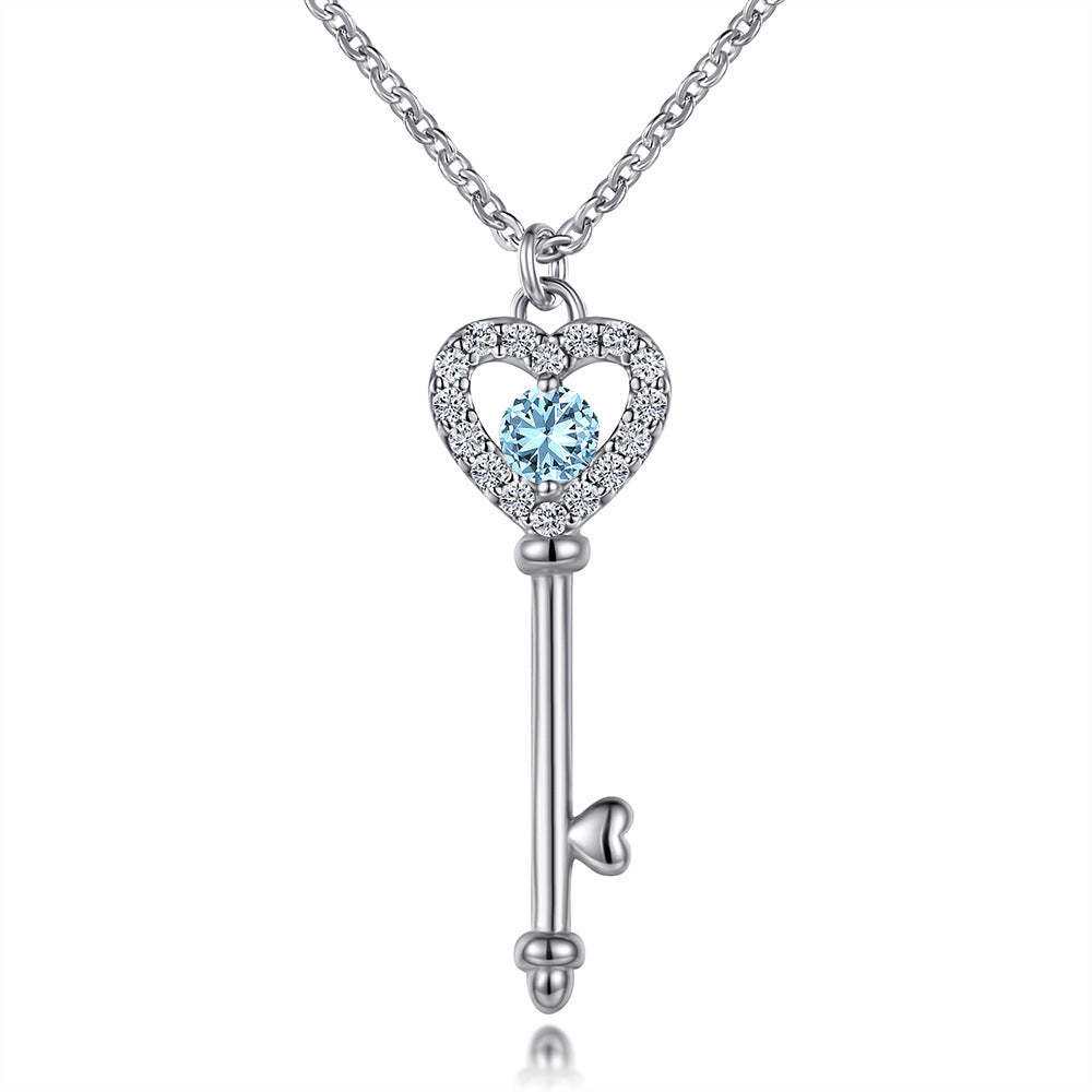 Damen Herzschlüssel Anhänger aus hochwertigem Edelstahl mit funkelnden Zirkonia Shop Nory