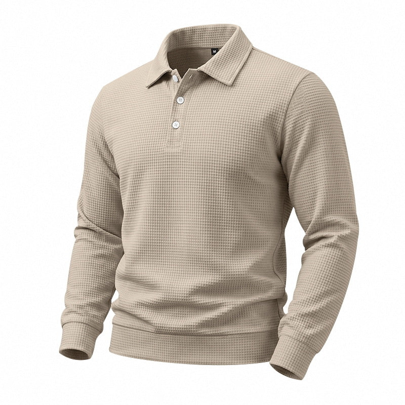 Herren Langarm-Polo aus Waffelpiqué mit Stretchkomfort Shop Nory