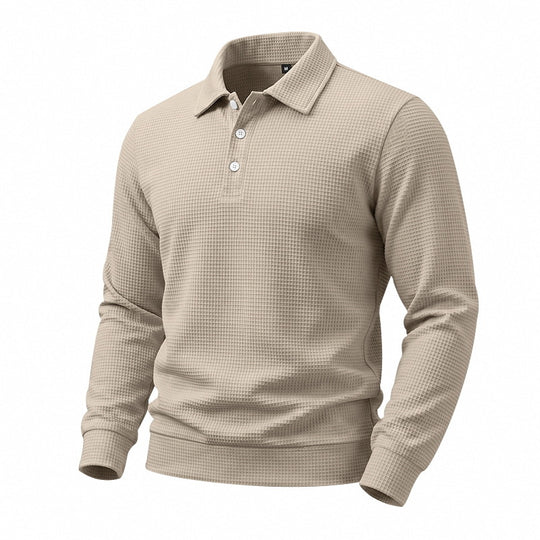 Herren Langarm-Polo aus Waffelpiqué mit Stretchkomfort Shop Nory