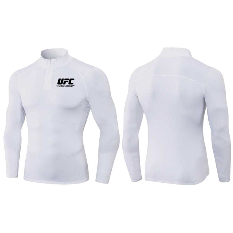 Herren eng anliegendes Kompressionsshirt mit kurzem Reißverschluss und langen Ärmeln Shop Nory