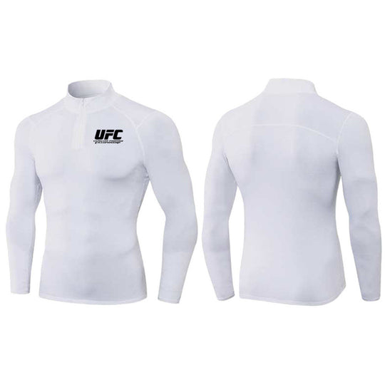 Herren eng anliegendes Kompressionsshirt mit kurzem Reißverschluss und langen Ärmeln Shop Nory
