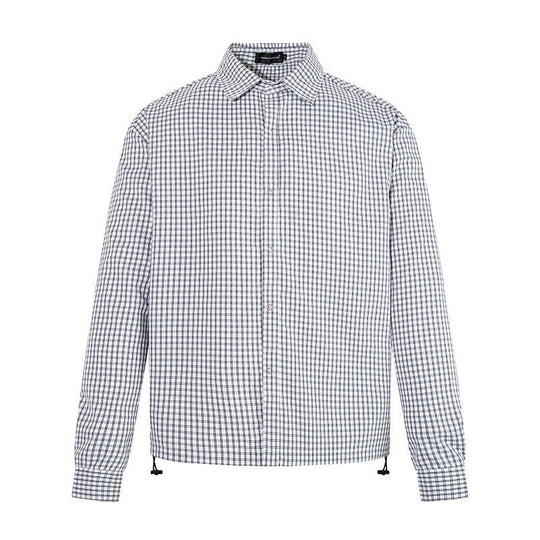 Herren kariertes Hemd mit durchgehender Knopfleiste, verstellbarem Saum und Kentkragen Shop Nory