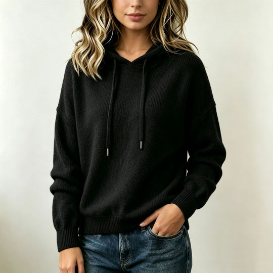 Damen Oversize Strickhoodie aus weichem Feinstrick mit Kordelzug Shop Nory