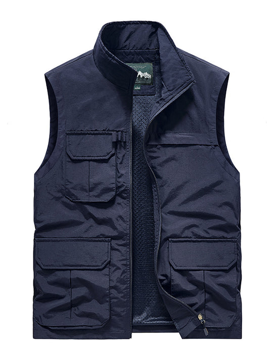 Herren Leichte Reise-Utility-Weste mit Mesh-Innenfutter und Mehrfachtaschen Shop Nory