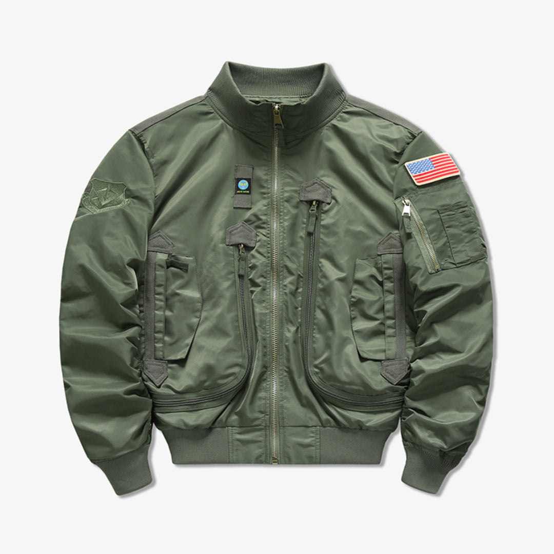 Herren Flieger-Bomberjacke im Militärstil mit Multifunktions-Taschen Shop Nory