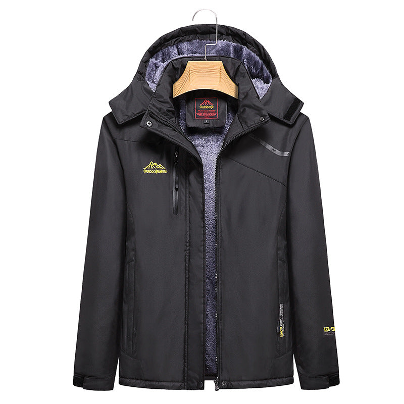 Damen Wattierte Winterjacke mit Fleece‑Innenfutter, abnehmbarer Kapuze und wasserdichter Softshell-Außenlage Shop Nory