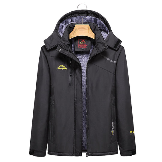 Damen Wattierte Winterjacke mit Fleece‑Innenfutter, abnehmbarer Kapuze und wasserdichter Softshell-Außenlage Shop Nory