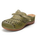 Damen Komfort Clogs mit modischem Lochmuster und dekorativem Riemen