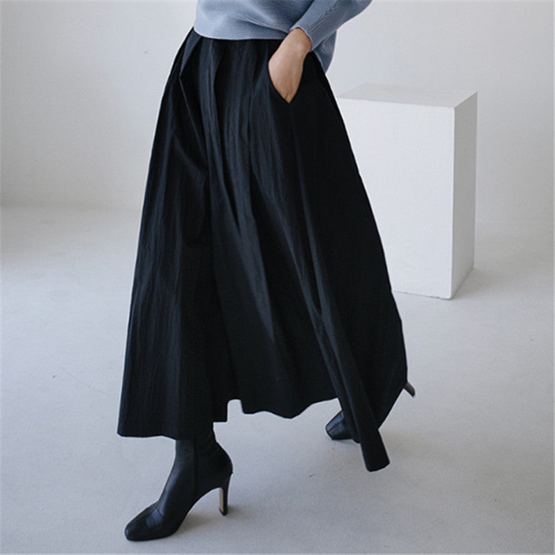 Damen Weite Palazzohose mit Wickeloptik und Bindegürtel Shop Nory