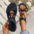 Damen Komfort Sandalen mit floralen Applikationen Shopnory