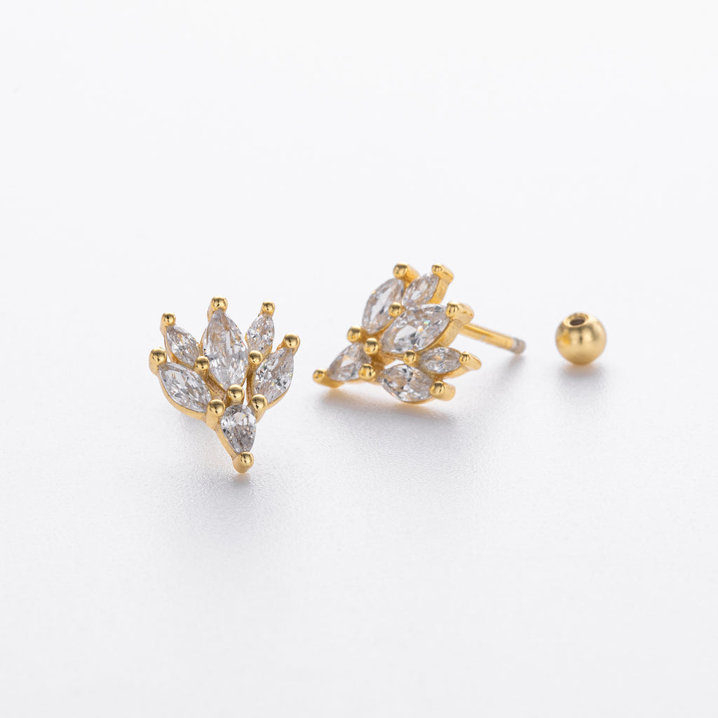 Damen Ohrstecker mit luxuriösem Zirkon-Anordnung aus 925 Sterling Silber Shop Nory