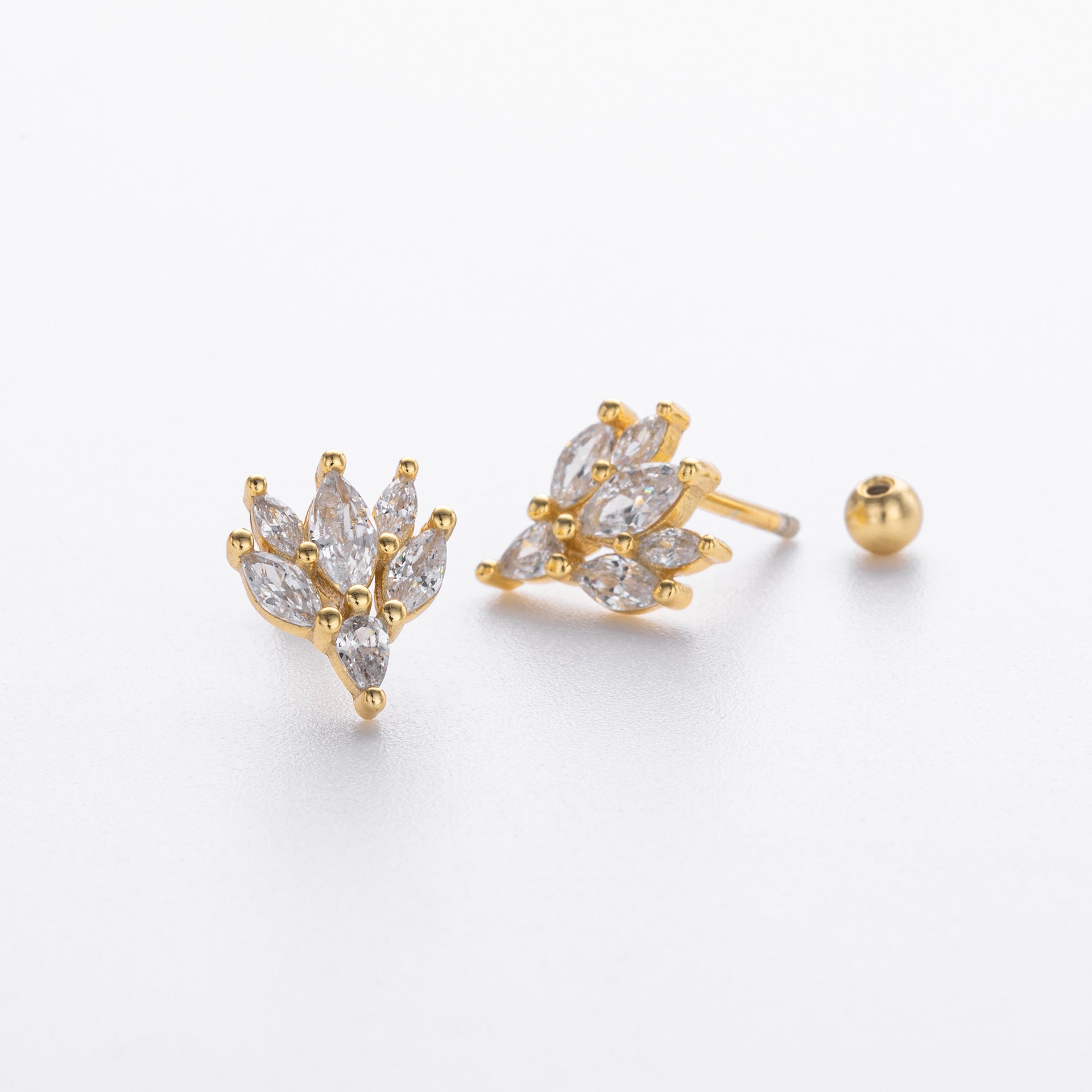 Damen Ohrstecker mit luxuriösem Zirkon-Anordnung aus 925 Sterling Silber Shop Nory