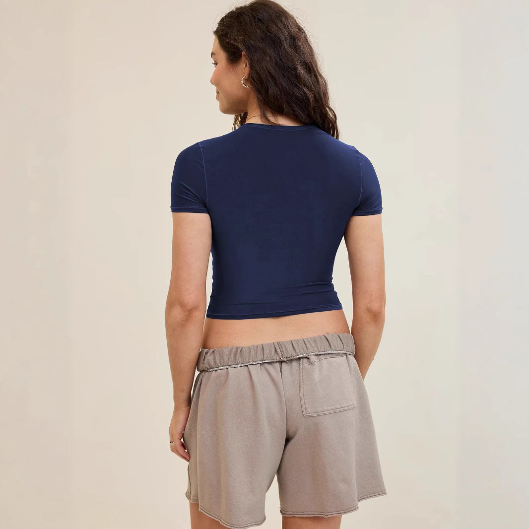 Damen Crop T-Shirt mit figurbetontem Schnitt