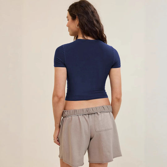 Damen Crop T-Shirt mit figurbetontem Schnitt