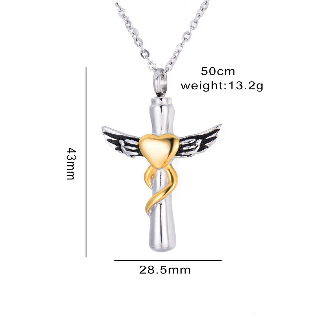 Damen Anhänger mit Engelsmotiv und Herzdesign Shop Nory