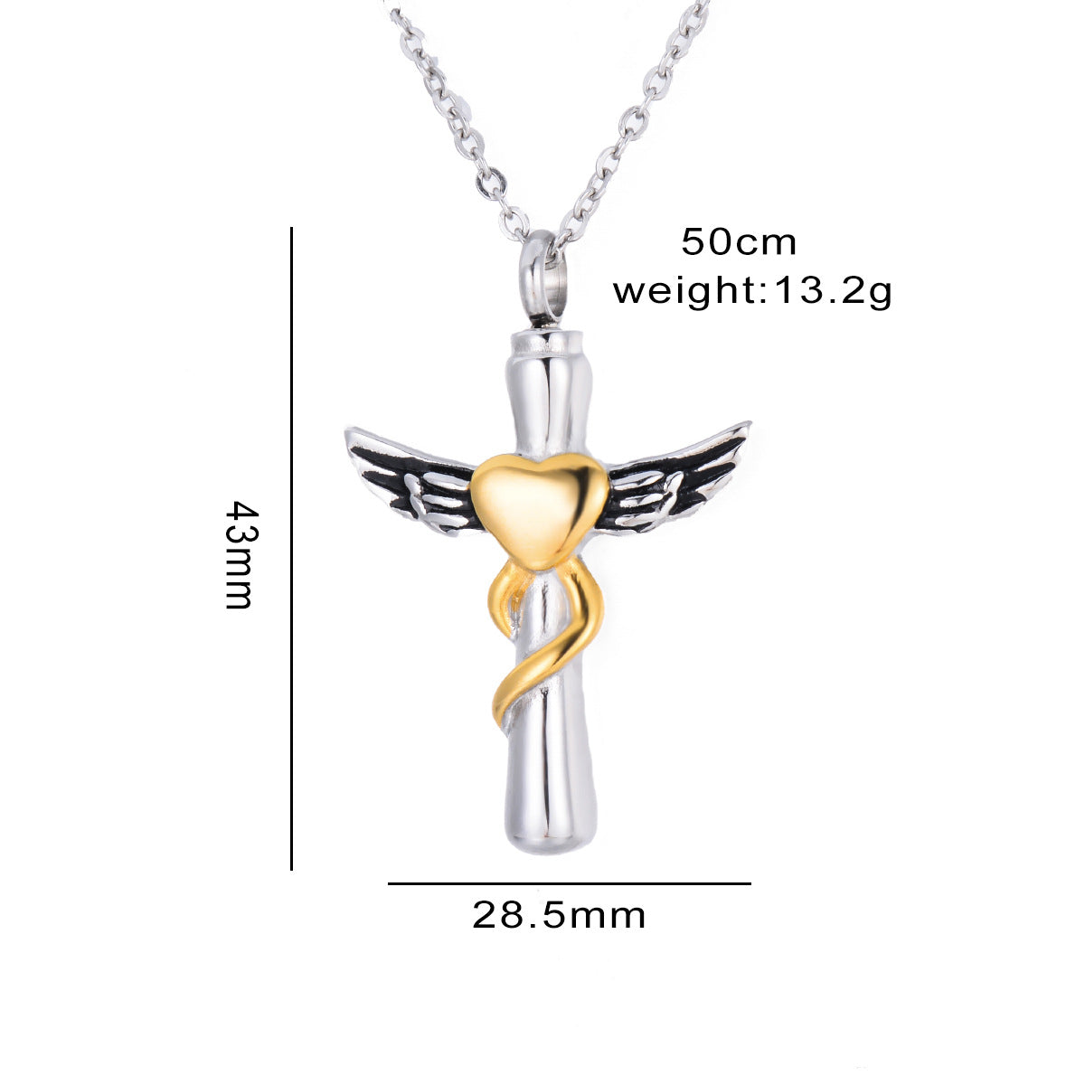Damen Anhänger mit Engelsmotiv und Herzdesign Shop Nory