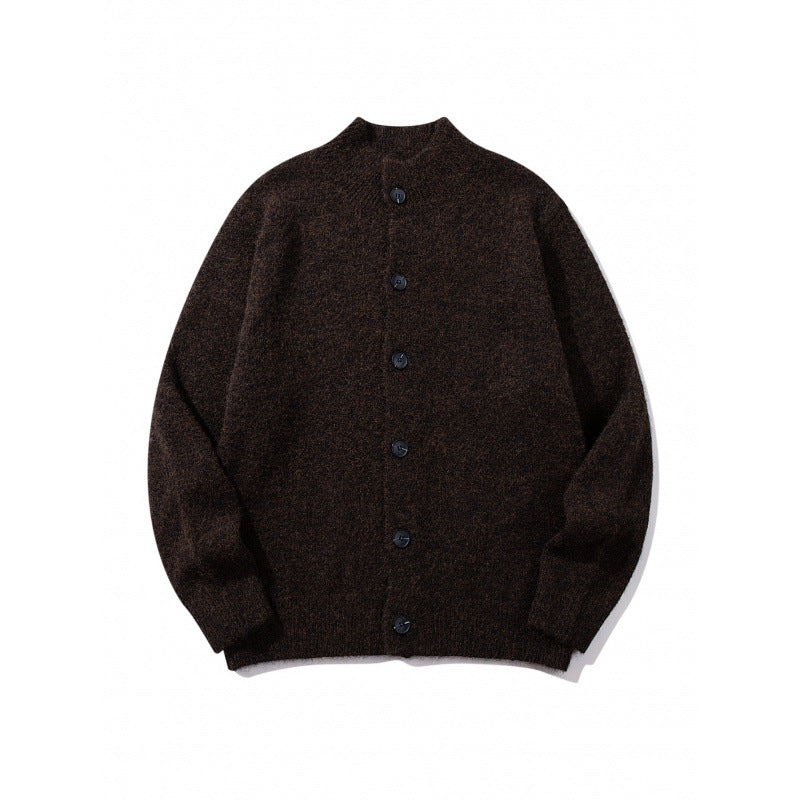 Unisex Boxy-Mohair‑Mix‑Cardigan mit halbhohem Kragen und durchgehender Knopfleiste Shop Nory