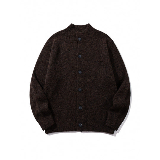 Unisex Boxy-Mohair‑Mix‑Cardigan mit halbhohem Kragen und durchgehender Knopfleiste Shop Nory