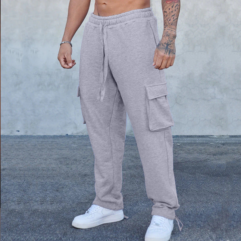 Herren entspannte Cargo-Hose mit praktischem Taschen-Design und elastischem Bund