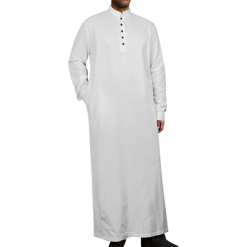 Herren moderner Kaftan mit Knopfleisten-Design und weichem Baumwollmaterial Shopnory