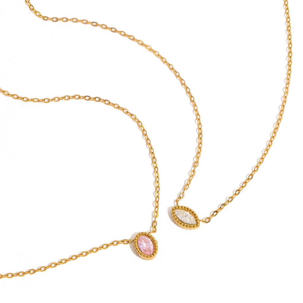Damen Halskette mit verstellbarem Kettenverschluss und eleganten Kristall-Details Shop Nory