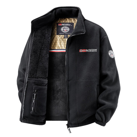 Damen Thermo-Fleecejacke mit wärmendem Teddyfutter, Stehkragen und Reißverschlusstaschen Shop Nory