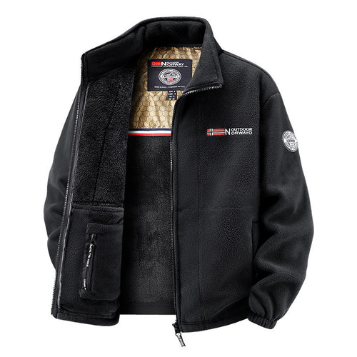 Damen Thermo-Fleecejacke mit wärmendem Teddyfutter, Stehkragen und Reißverschlusstaschen Shop Nory