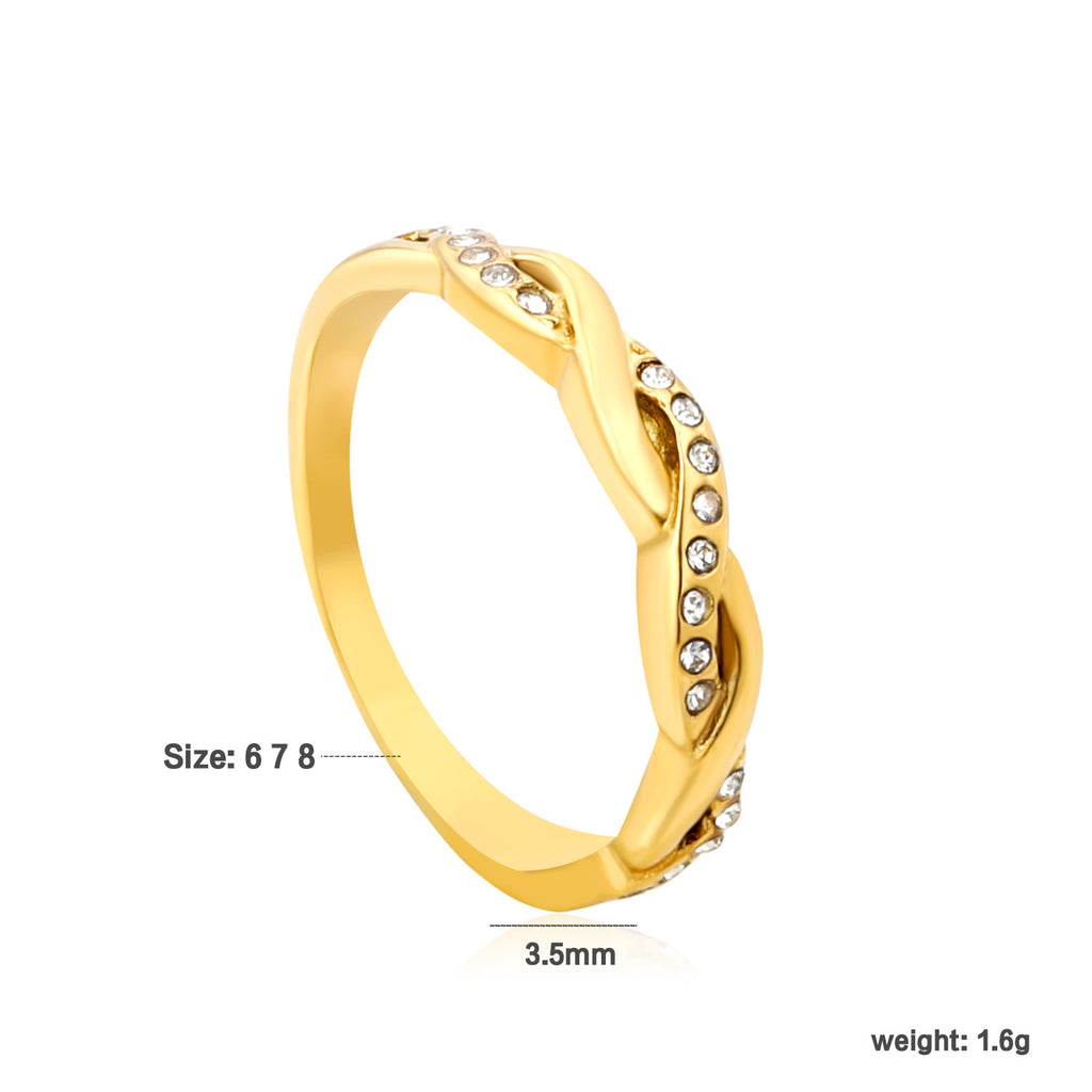Damen Ring mit elegantem, geschwungenem Design und funkelnden Zirkonia-Akzenten Shop Nory