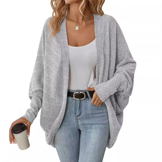 Damen lässige Strickjacke mit oversized Schnitt und lässigen Ärmeln