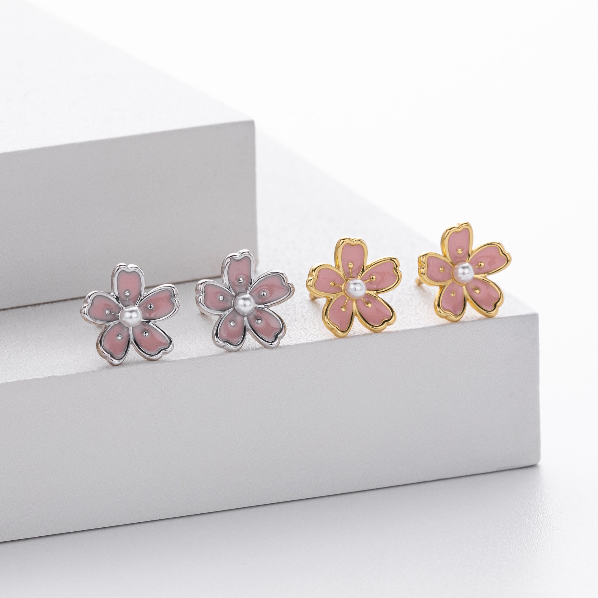 Damen Ohrstecker im floralen Design aus 925 Sterling Silber Shop Nory