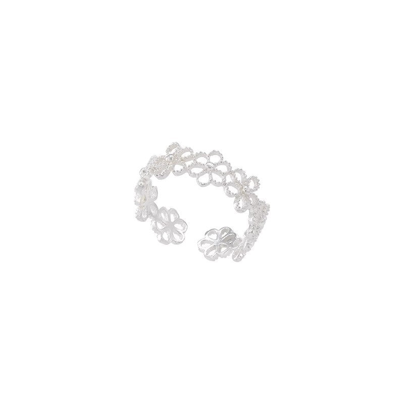 Damen filigraner Silberring im floralen Design Shop Nory