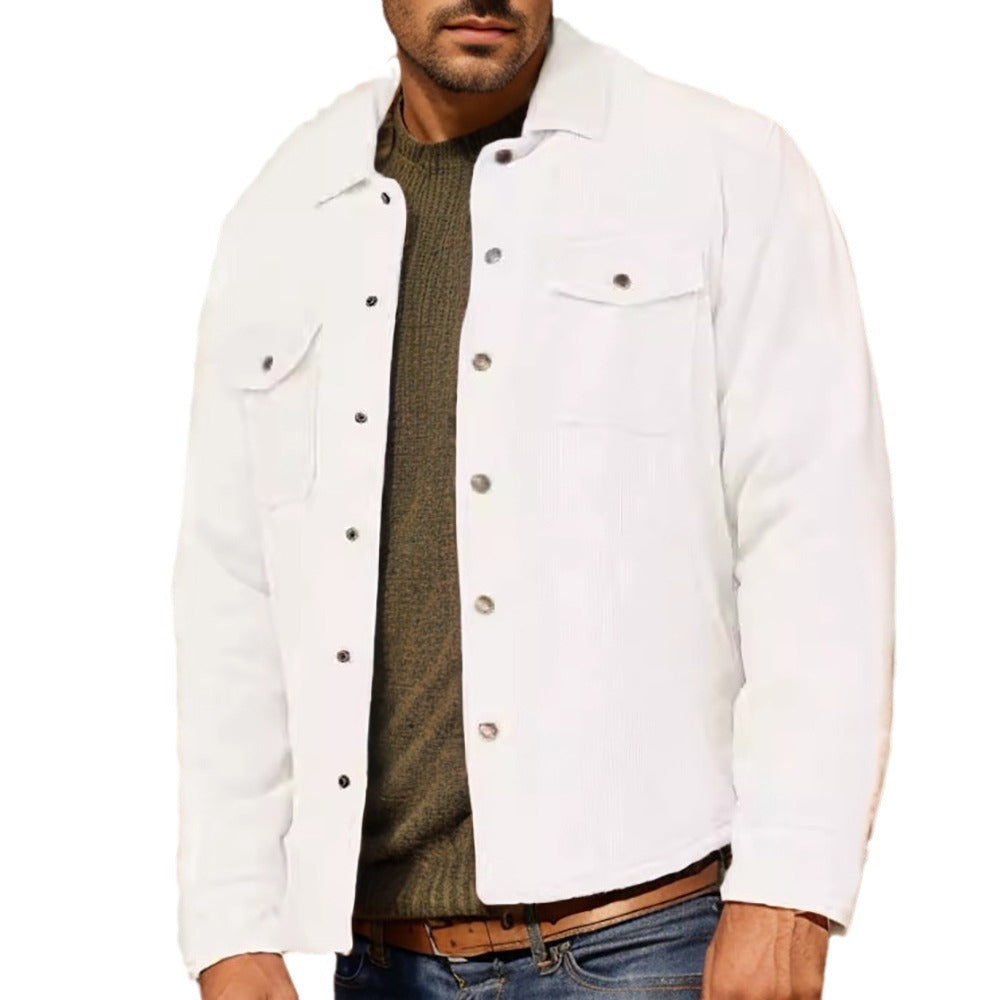 Herren Kordhemdjacke im Westernstil mit aufgesetzten Brusttaschen Shop Nory