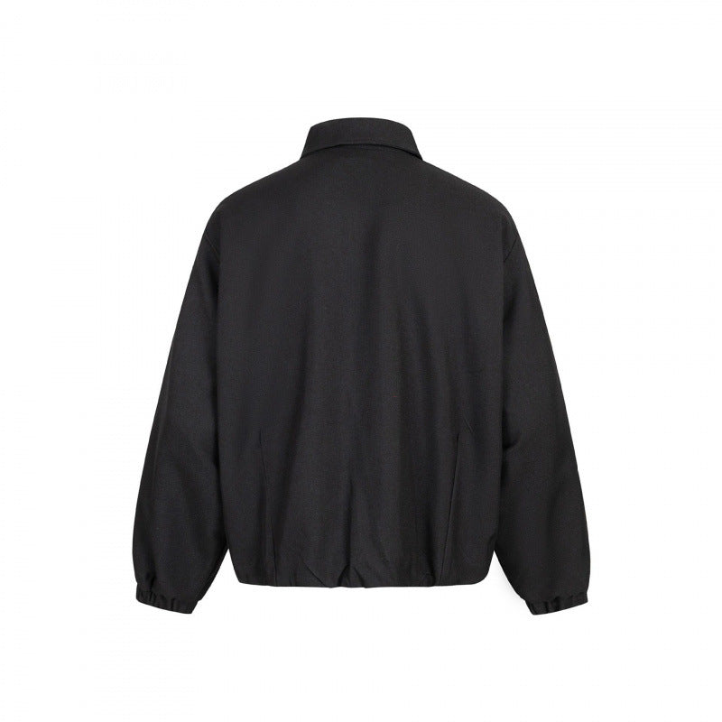 Unisex Boxy-Übergangsblouson mit Hemdkragen, Zwei-Wege-Metallreißverschluss und elastischen Bündchen Shop Nory