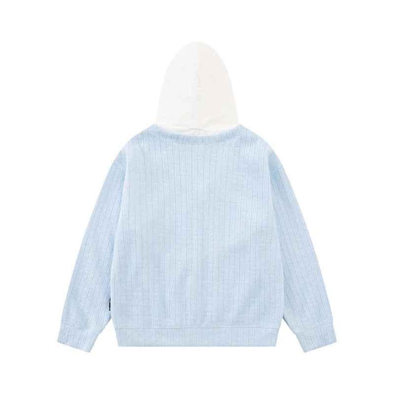 Damen Kapuzenpullover mit V‑Ausschnitt, angenähter Krawatten‑Applikation und Sternpatches Shop Nory