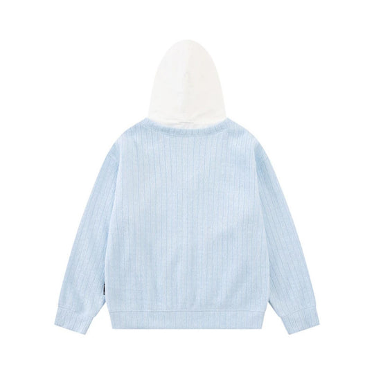Damen Kapuzenpullover mit V‑Ausschnitt, angenähter Krawatten‑Applikation und Sternpatches Shop Nory