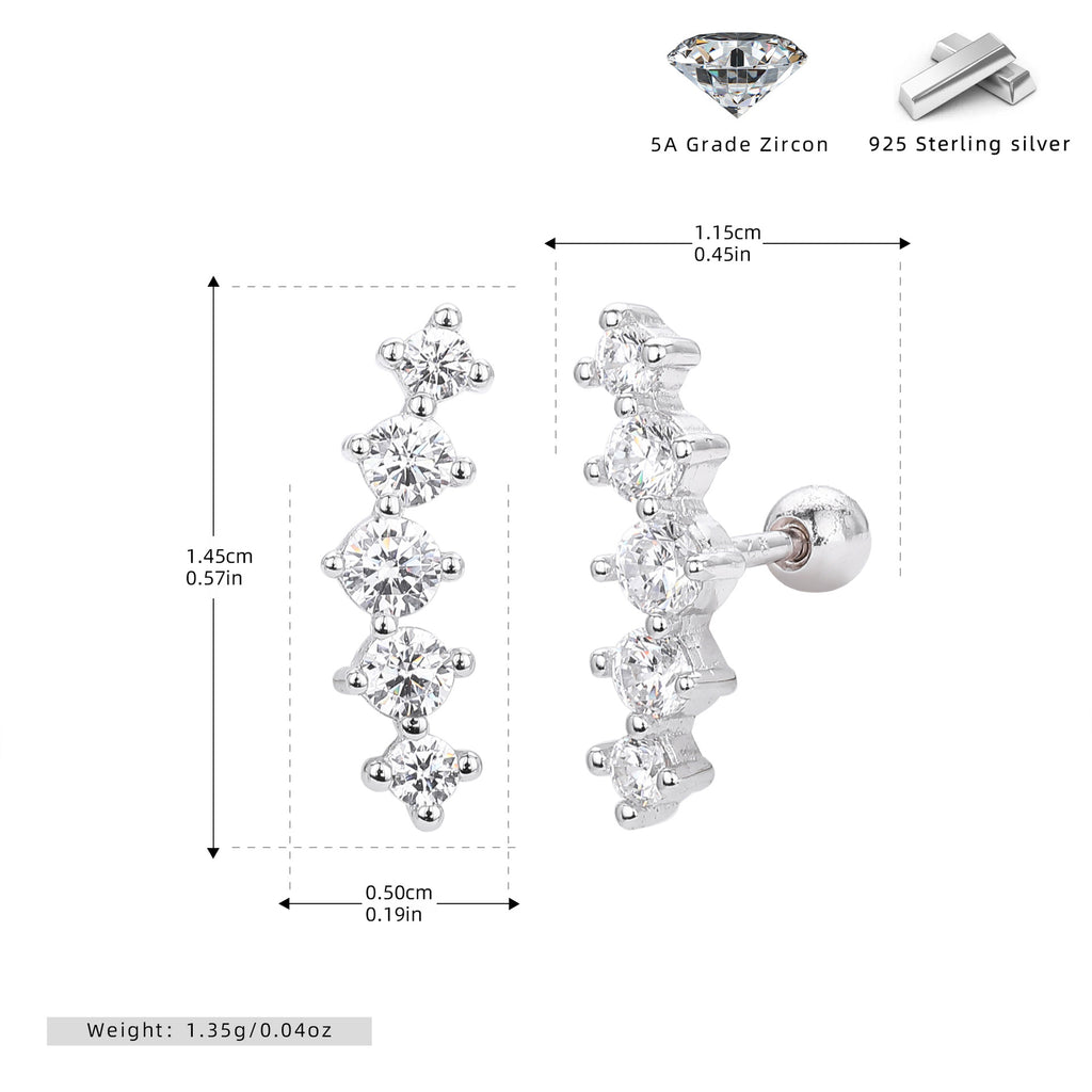 Damen Ohrstecker mit funkelndem Zirkon und edler 925er Sterlingsilber-Fassung Shop Nory