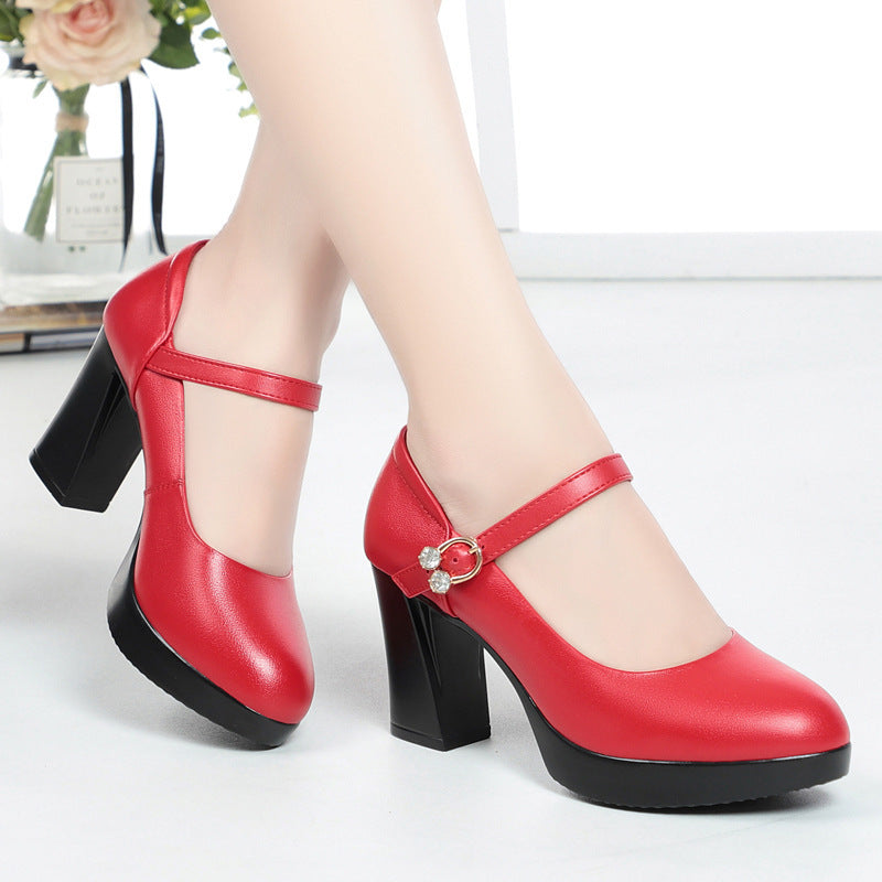 Damen Mary Jane Pumps mit Riemchen und elegantem Blockabsatz