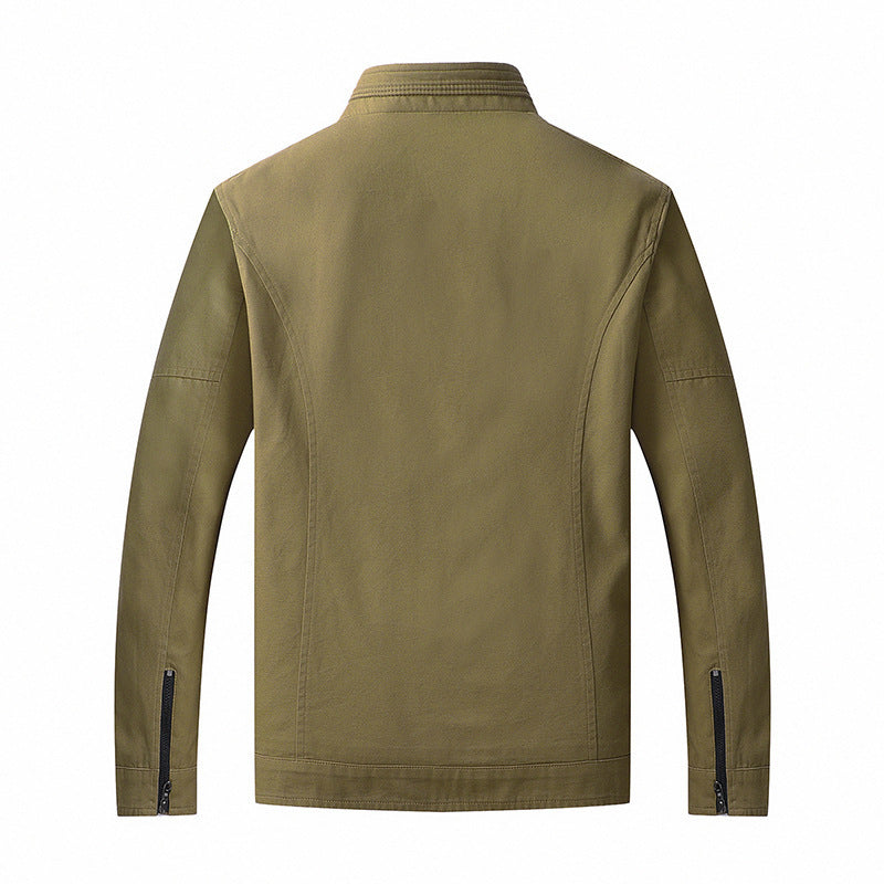 Herren funktionaler Canvas-Zip-Blouson mit Stehkragen und verdeckten Reißverschlusstaschen Shop Nory